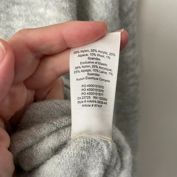 Aritzia Wilfred Lorin Sweater Turtle Neck Long Sleeve Tie Waist Gray Medium - Picture 5 of 7